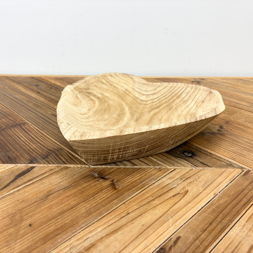 Hand-Carved Wood Heart Bowl