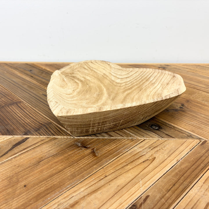 Hand-Carved Wood Heart Bowl