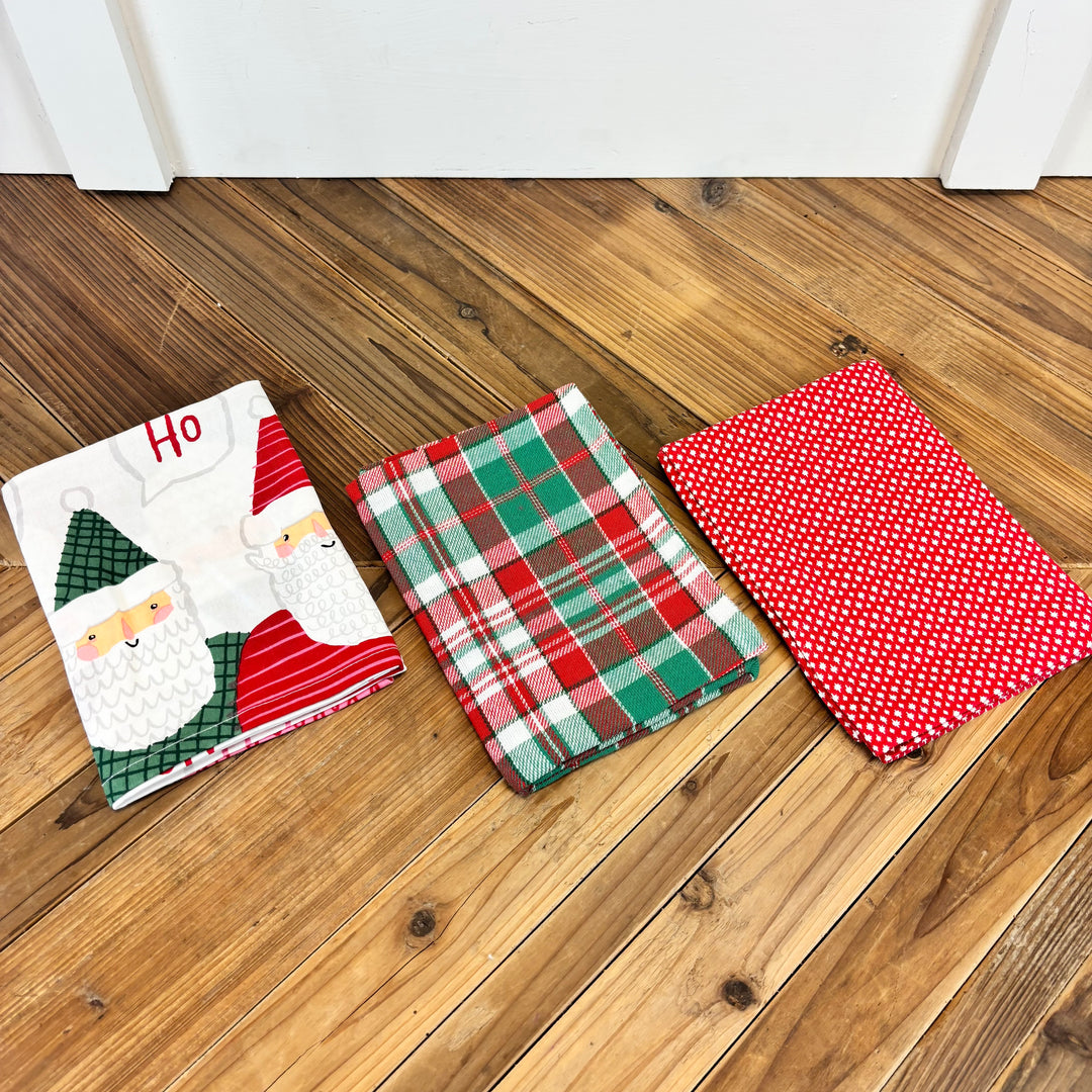 Ho Ho Ho Santa Dishtowel - Set of 3