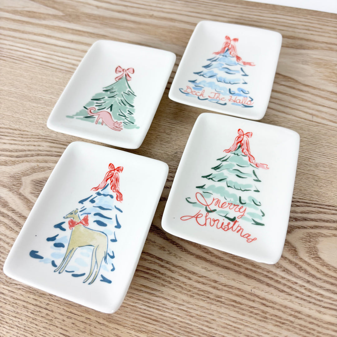 Festive Stoneware Dish - 4 Styles