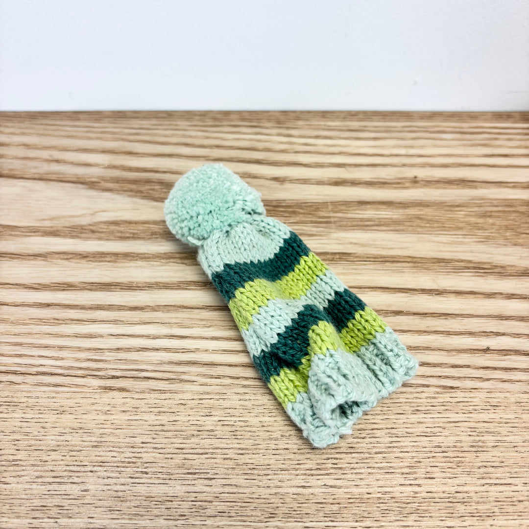 Cotton Knit Hat Bottle Topper with Stripes & Pom Pom - 6 Styles
