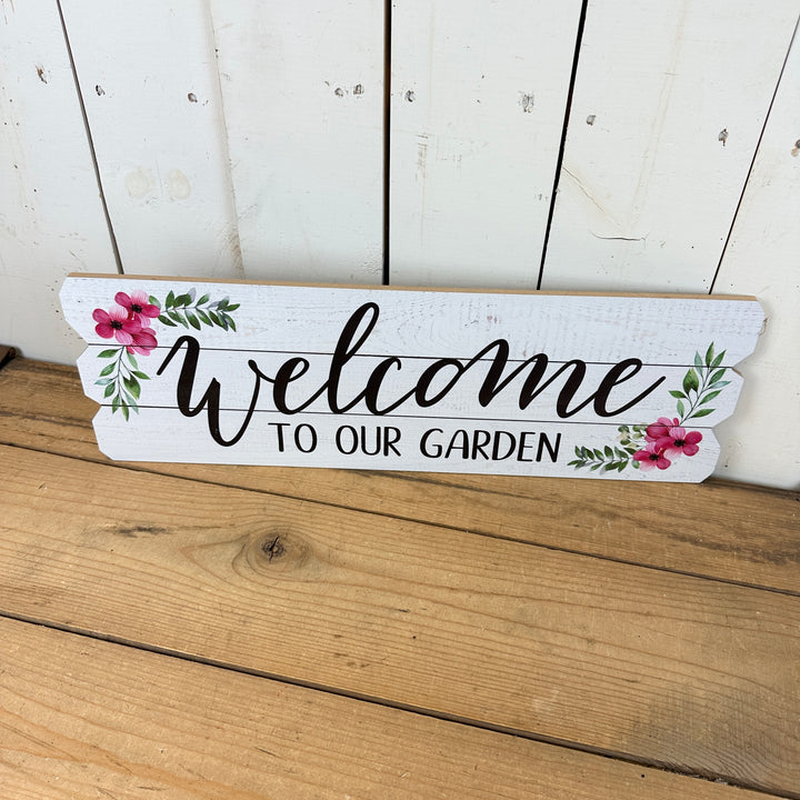 “Welcome to Our Garden” Wood Sign