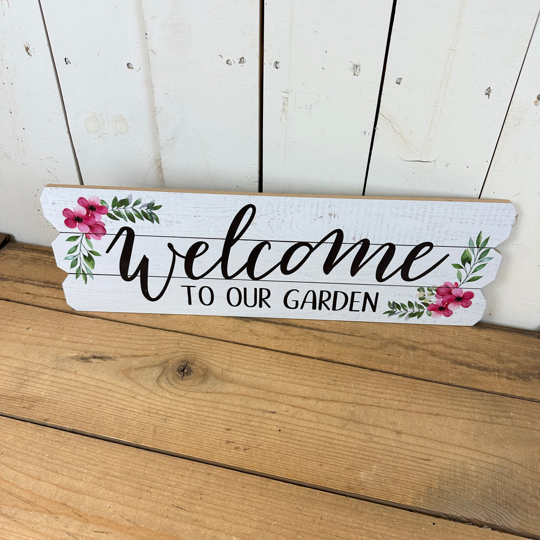 “Welcome to Our Garden” Wood Sign