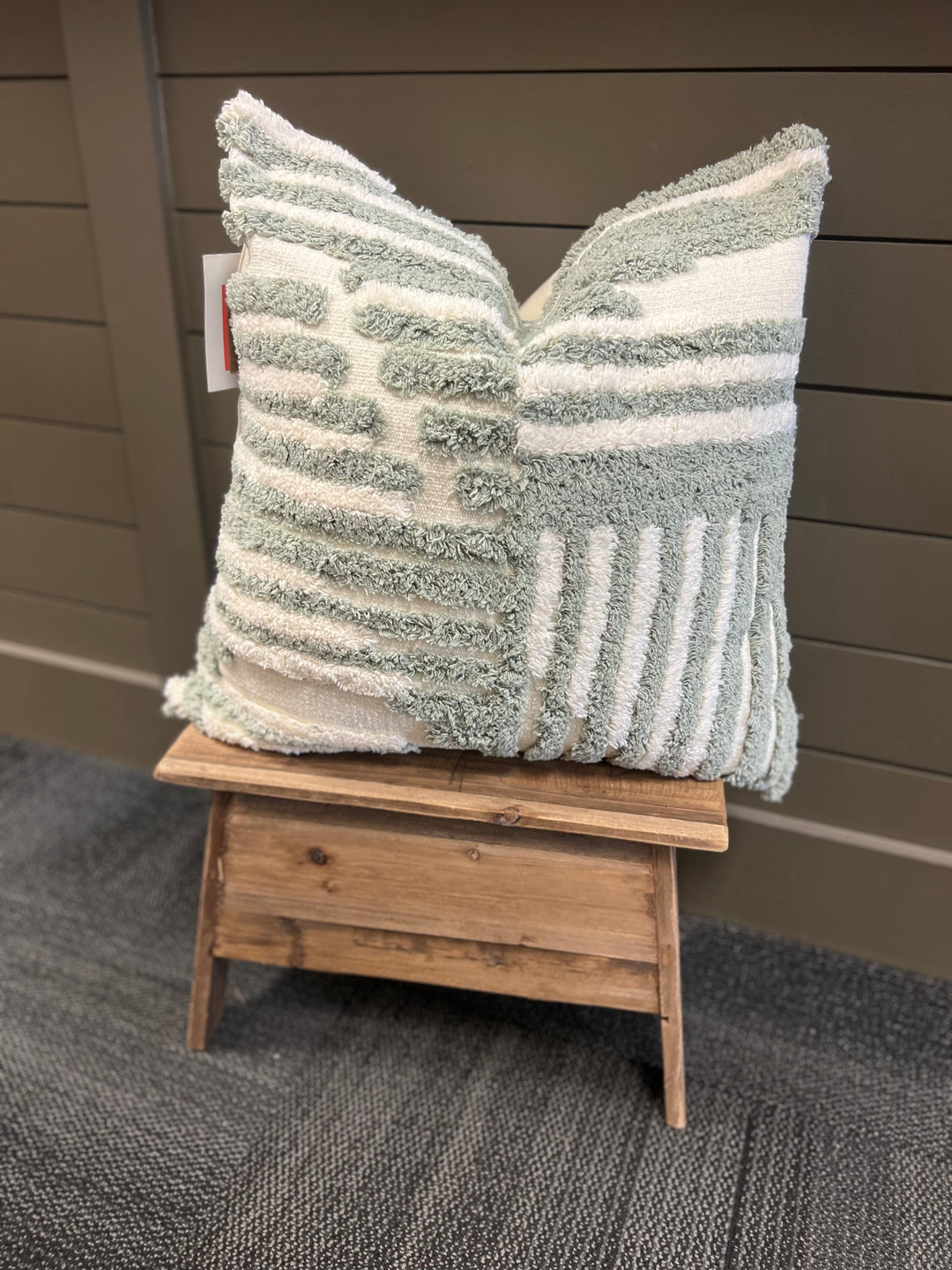 Sage Green Patterened Pillow