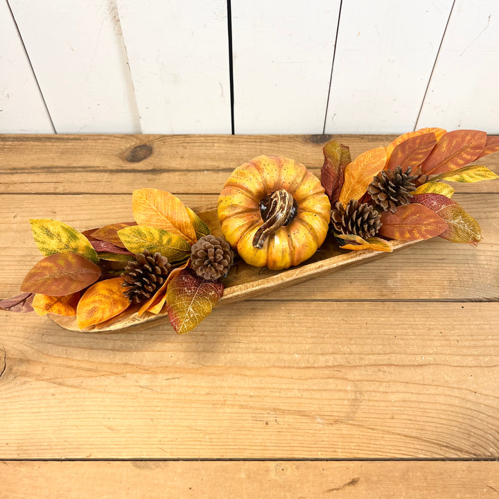Warm Toned Fall Leaf Collection with Pinecones