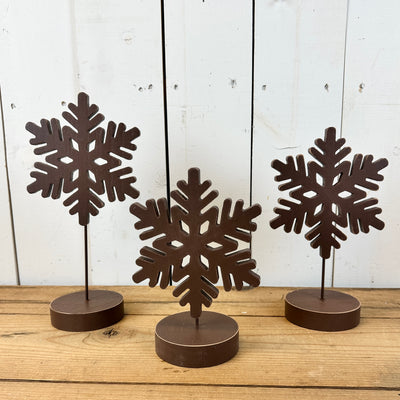 Brown Snowflakes on Stands