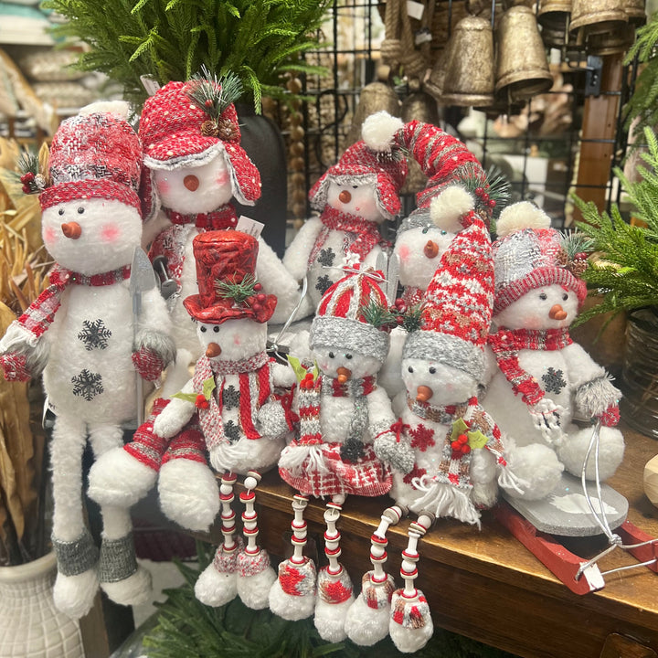Red and White Fabric Snowmen