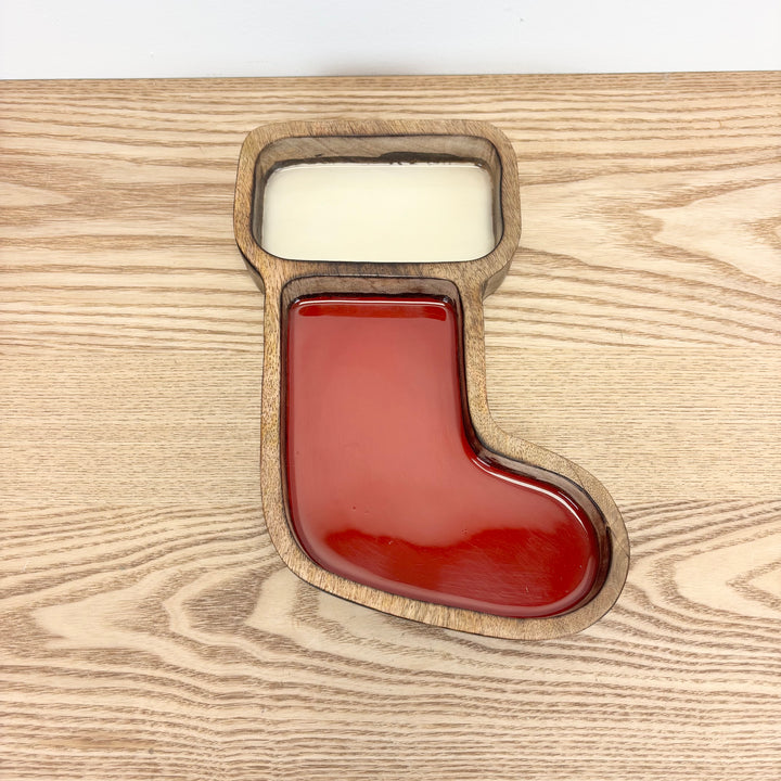 Mango Wood Stocking Serving Dish
