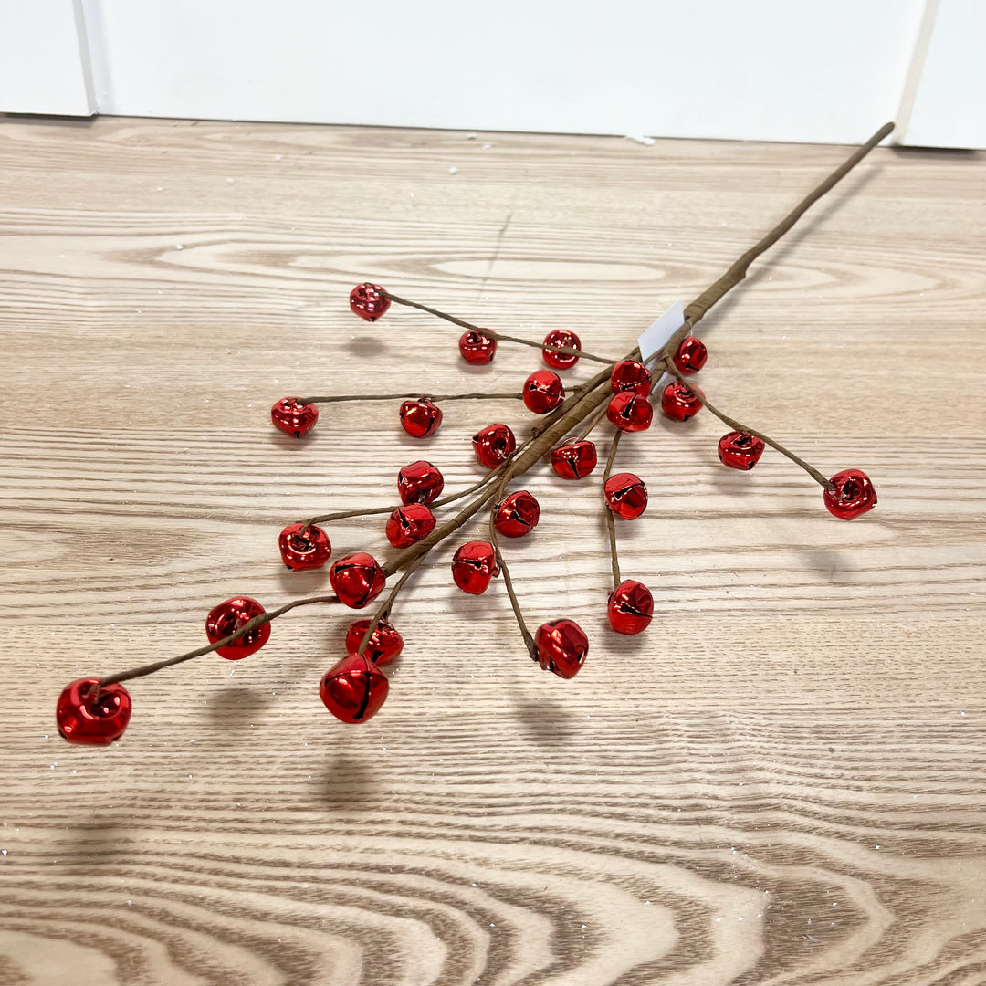 Shiny Red Jingle Bell Stem