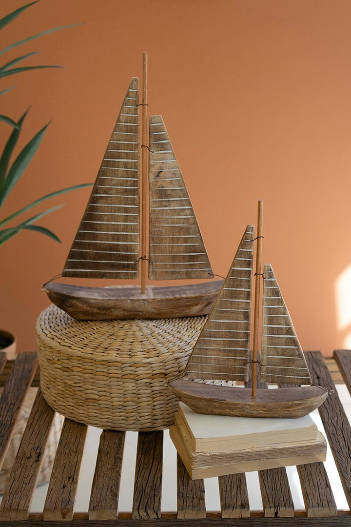 Rustic Recycled Wood Sailboats, two sizes available