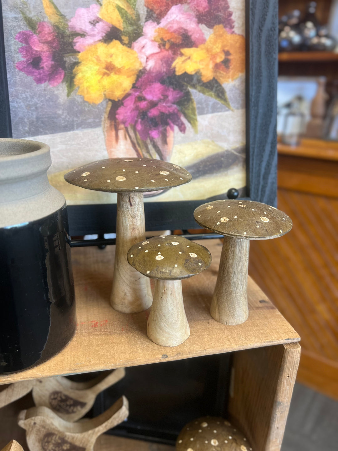 Flat Top Brown Brown Polka Dot Mushrooms, 3 sizes available