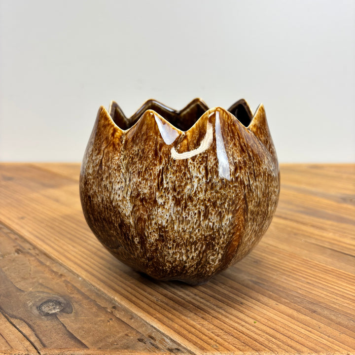 Stoneware Flower Shaped Planter - 2 Styles