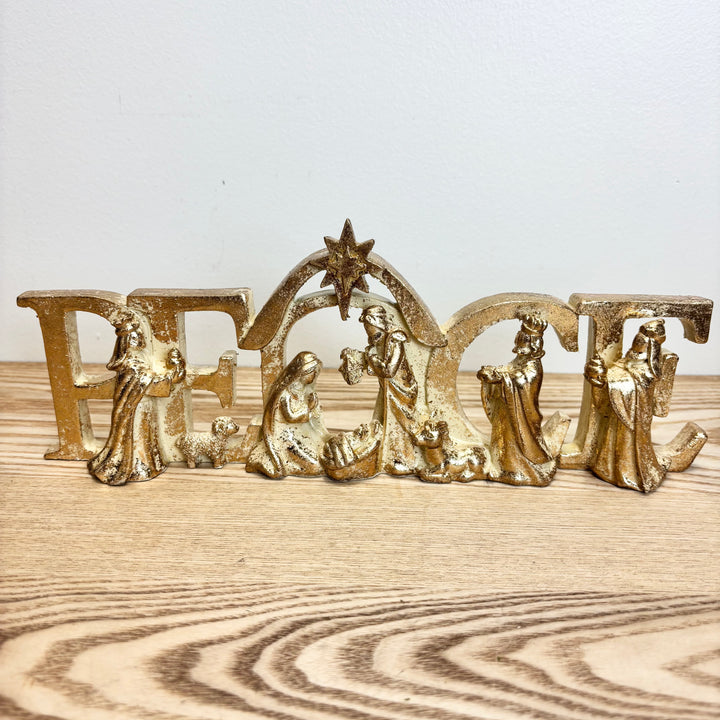 Noel & Peace Sculpted Nativity Signs