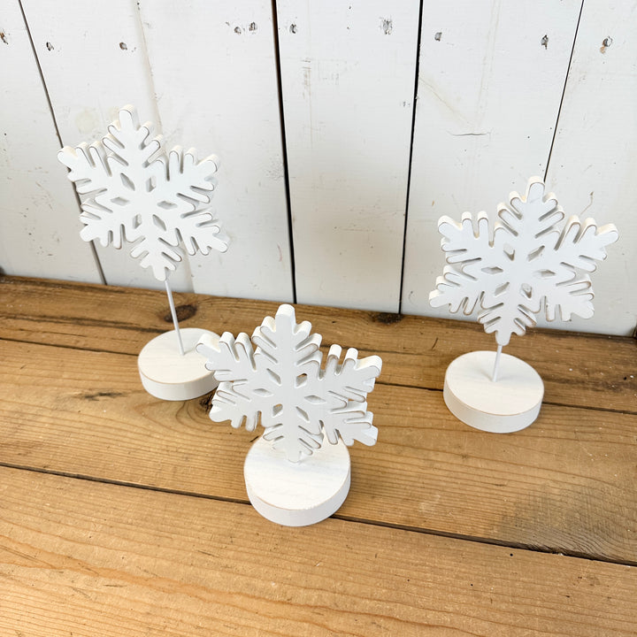 White Snowflakes on Stands