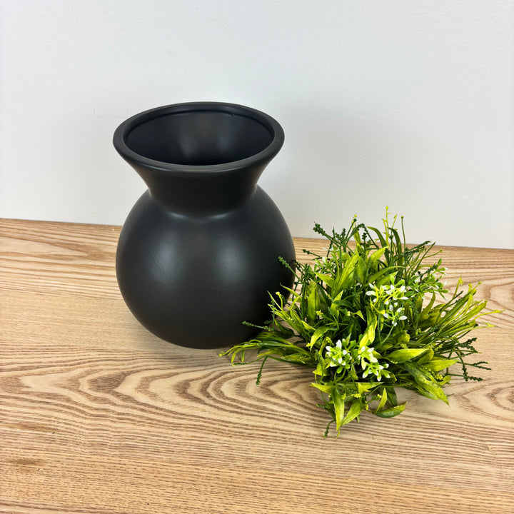 Round Black Vase