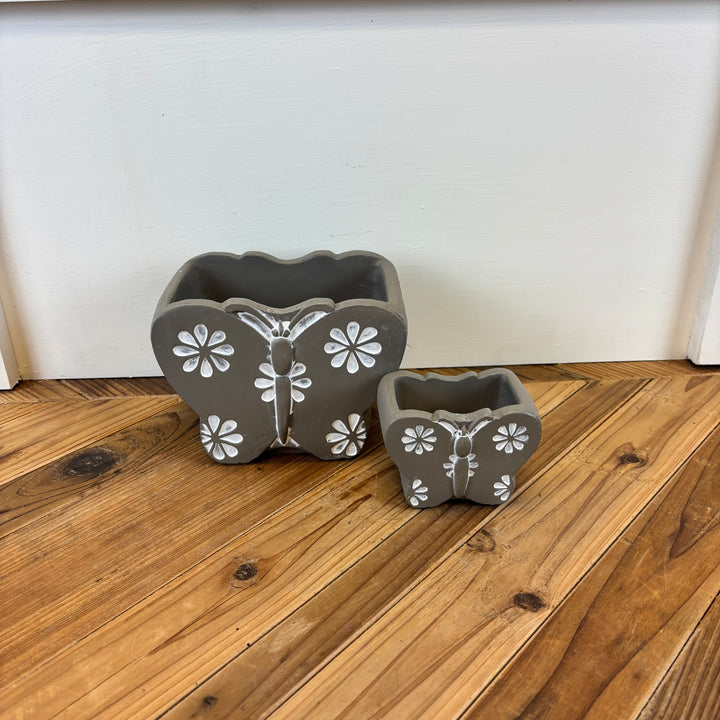 Cement Butterfly Pots - 2 Sizes