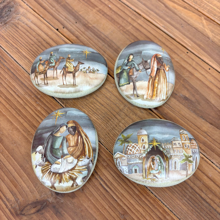 Watercolor Nativity Stones - 4 Styles
