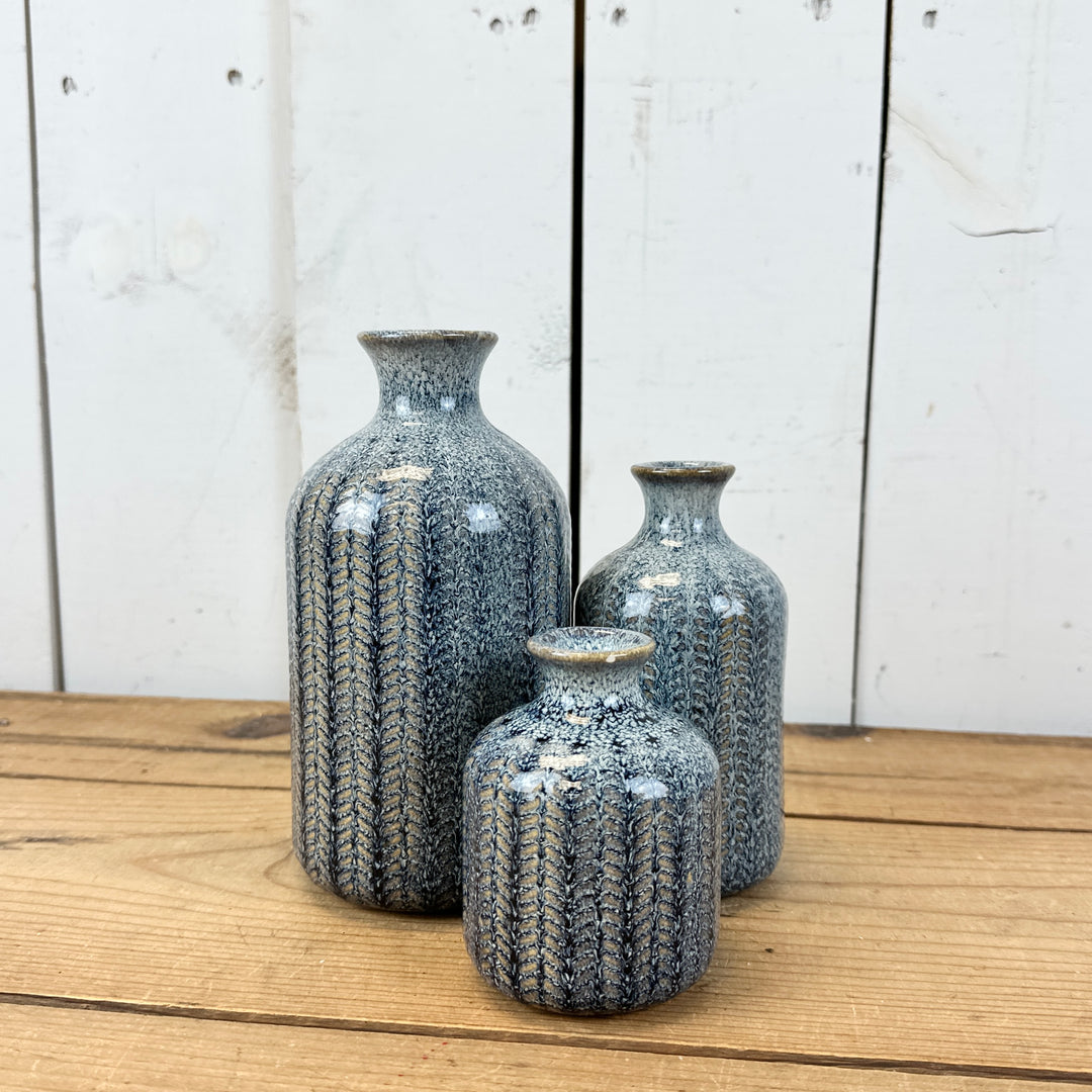 Stoneware Blue Bottle Vases