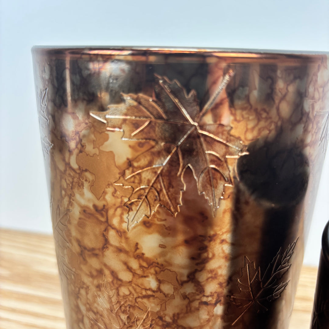 Fall Leaf Glass Candle Holder - 2 Sizes