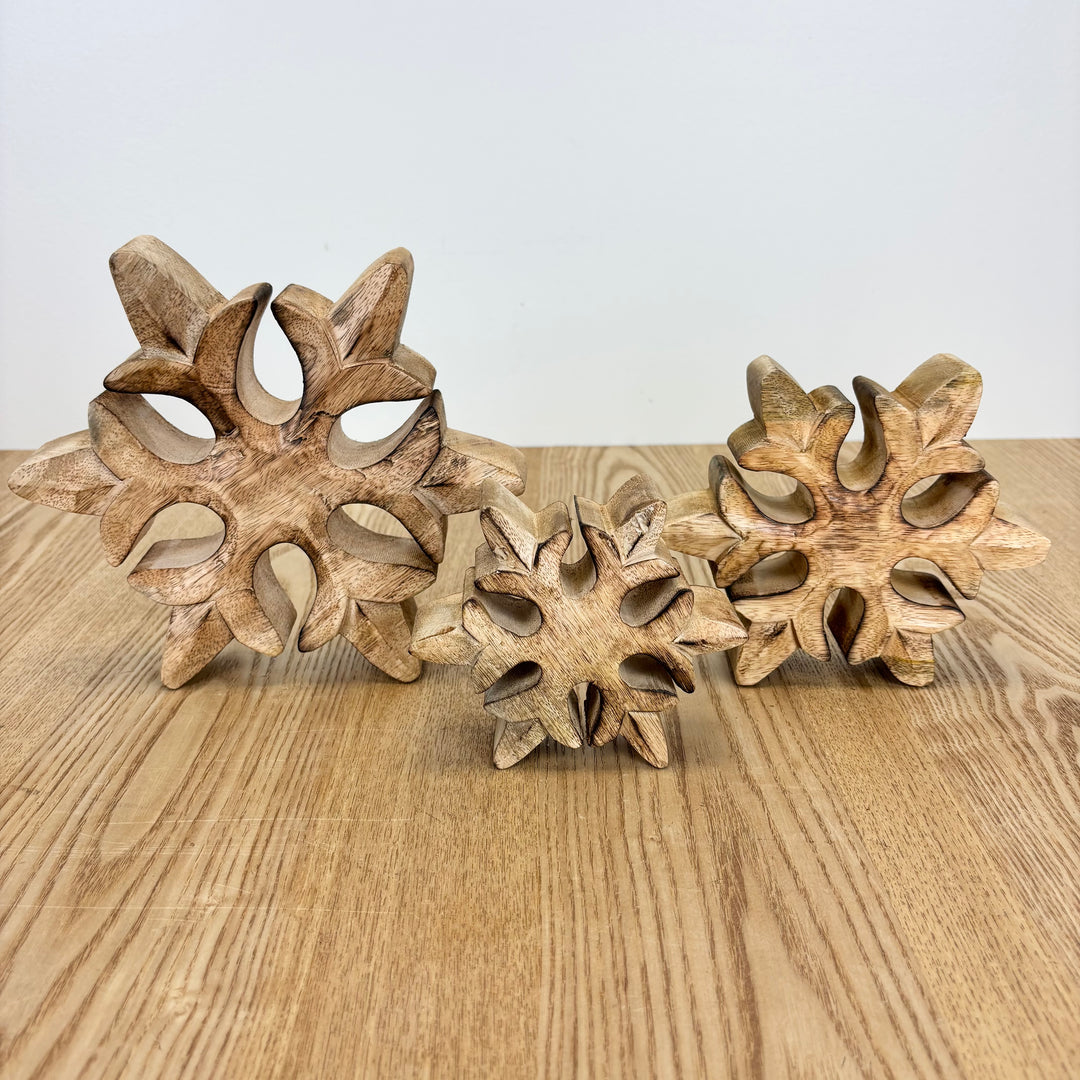 Mango Wood Snowflake - 3 Sizes