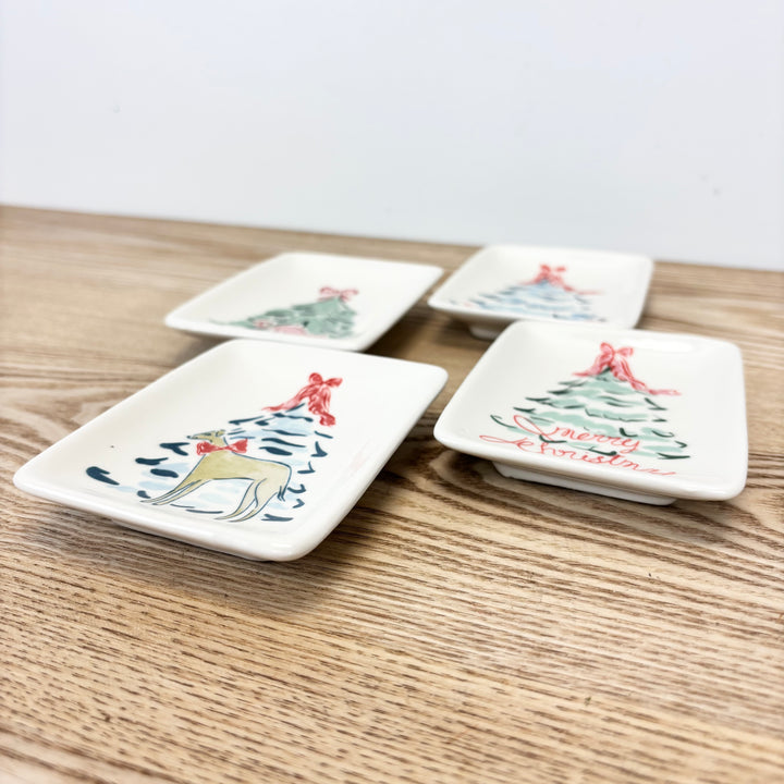 Festive Stoneware Dish - 4 Styles