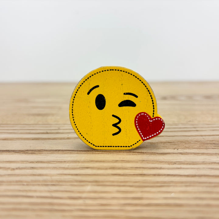 Stylized Symbols and Emojis Decorative Wooden Shapes