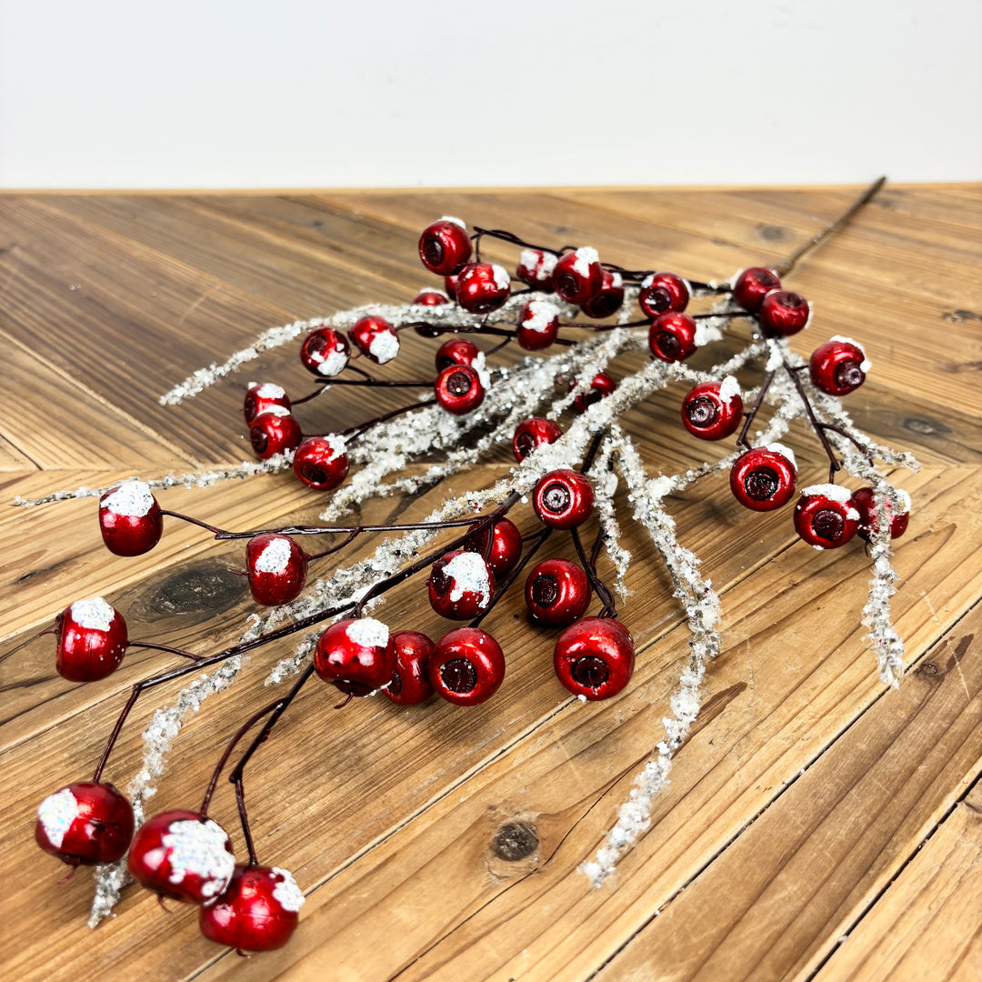 Snowy Red Berry Spray