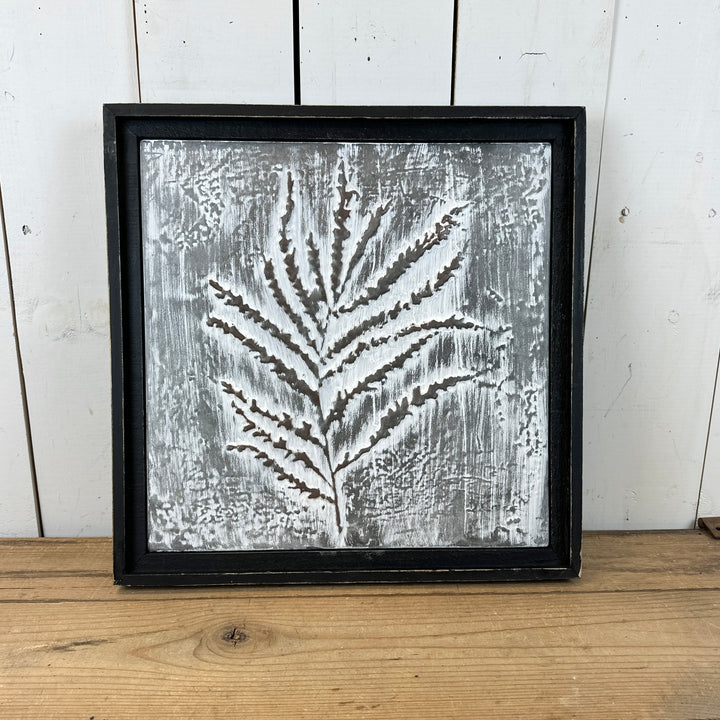 Gray and Black Embossed Wall Art
