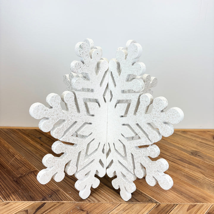 Jumbo Wood Holiday Snowflake Decor - 2 Sizes