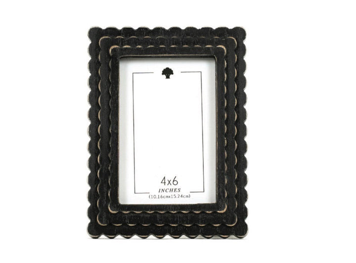 Wood Scallop Photo Frame, 4 sizes, 5 colors