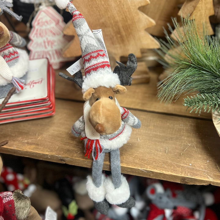 Christmas Moose with Dangling Legs