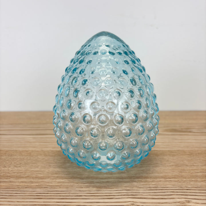 Blue Hobnail Glass Egg