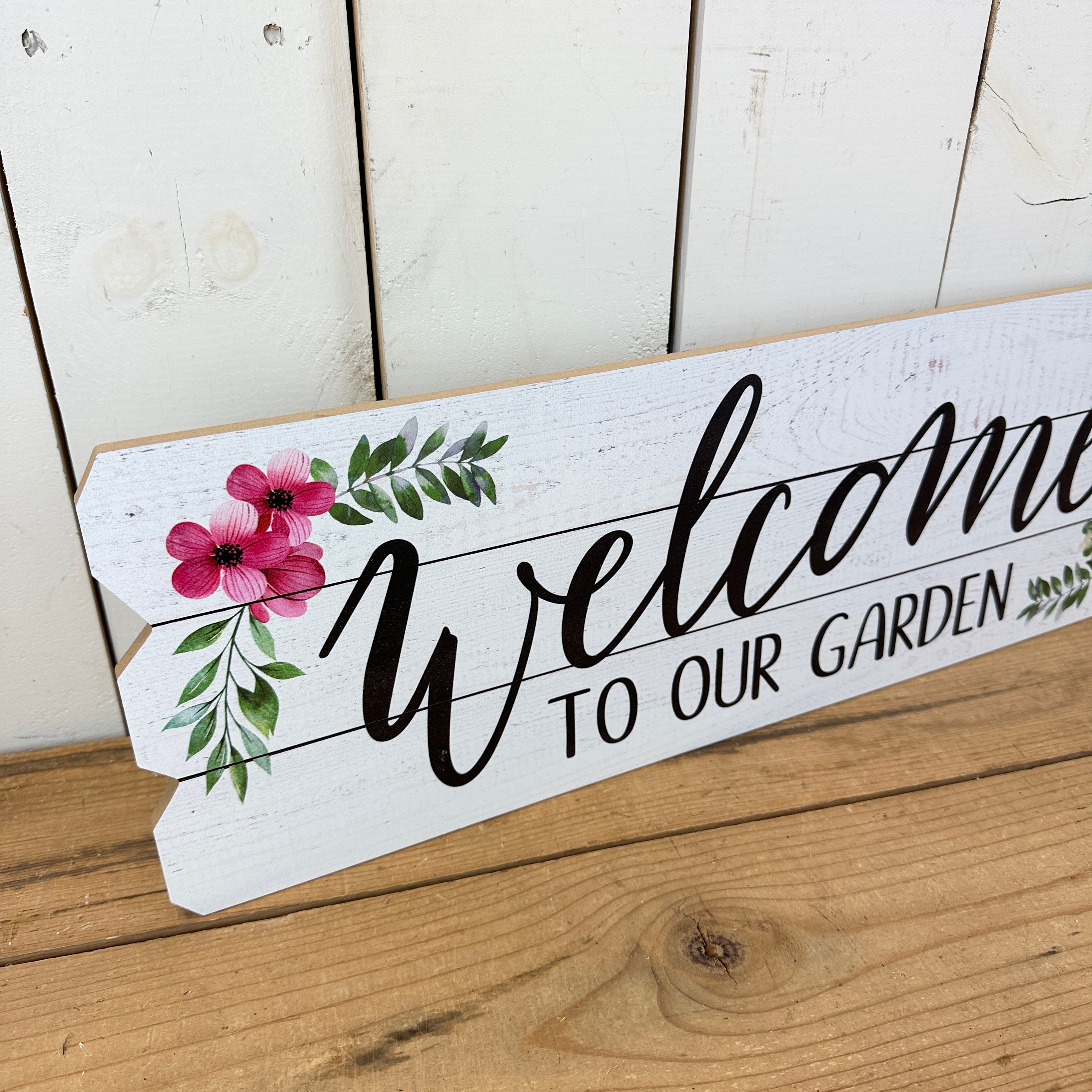 NO 83ぽゆうる三角屋根welcome MY Garden 5段ブラウン Welcome to Our Garden” Wood Sign – Prairie in Bloom