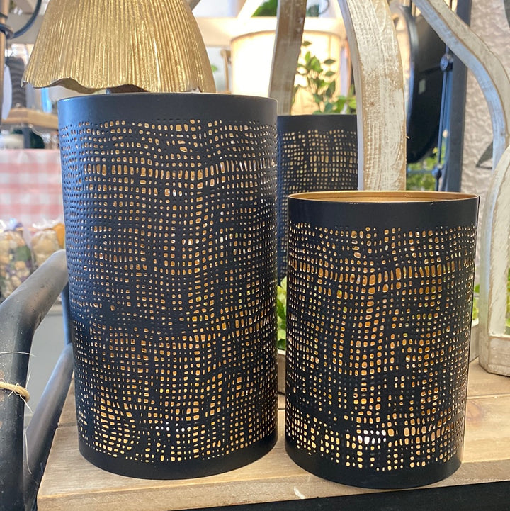 Black and Gold Metal Canister Set