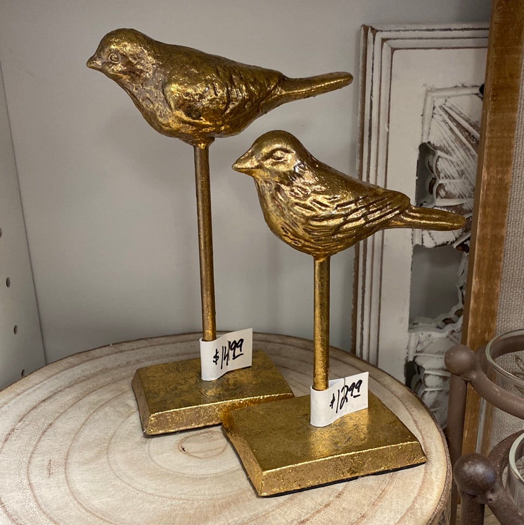 Gold Birds on Stand Set