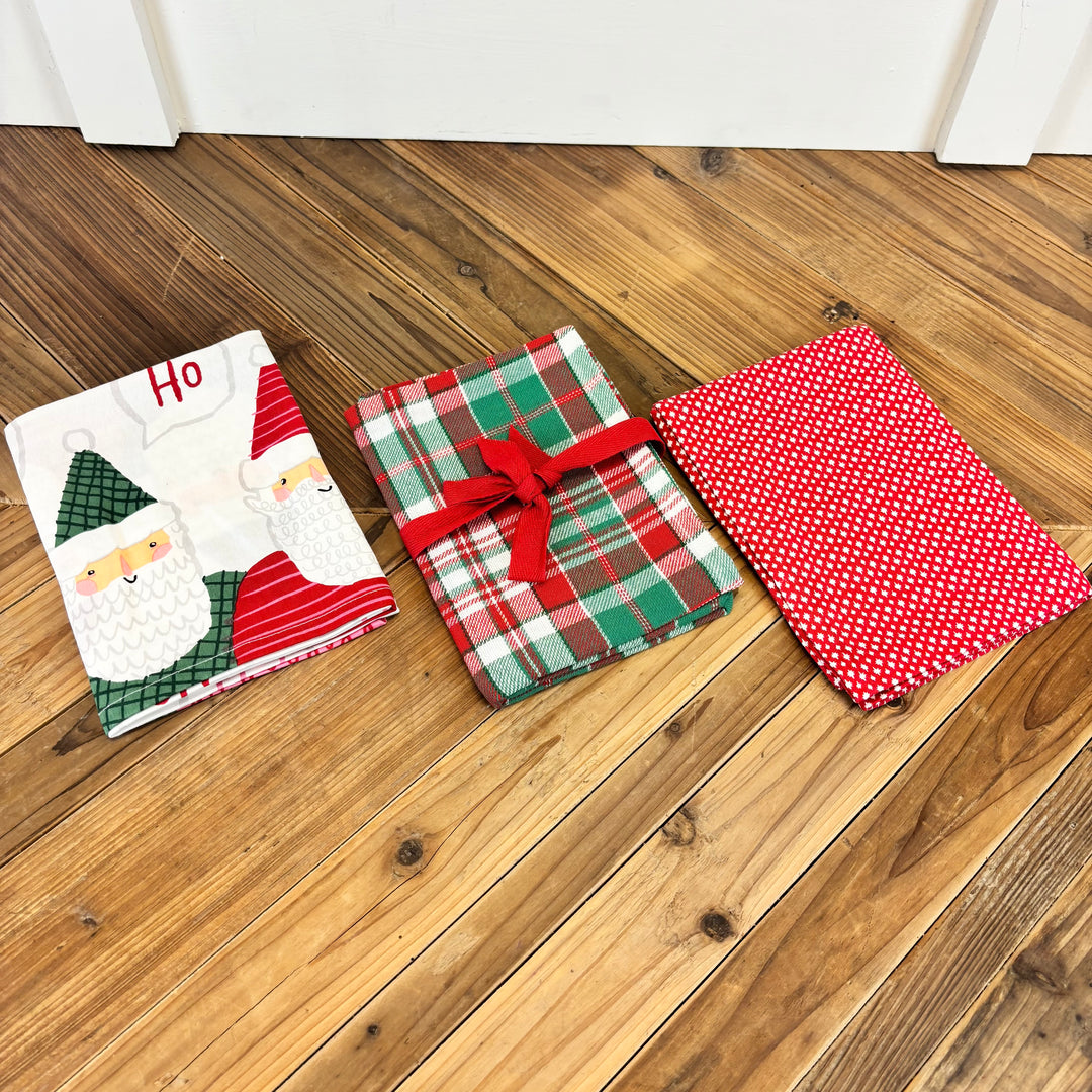 Ho Ho Ho Santa Dishtowel - Set of 3