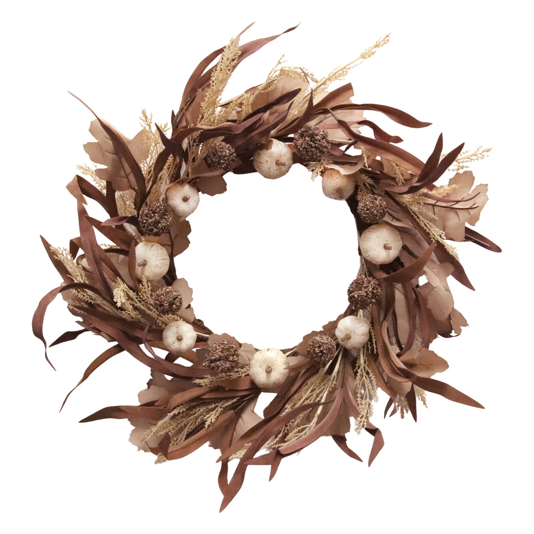 Long Leaf, Oak And Pumpkin Wreath