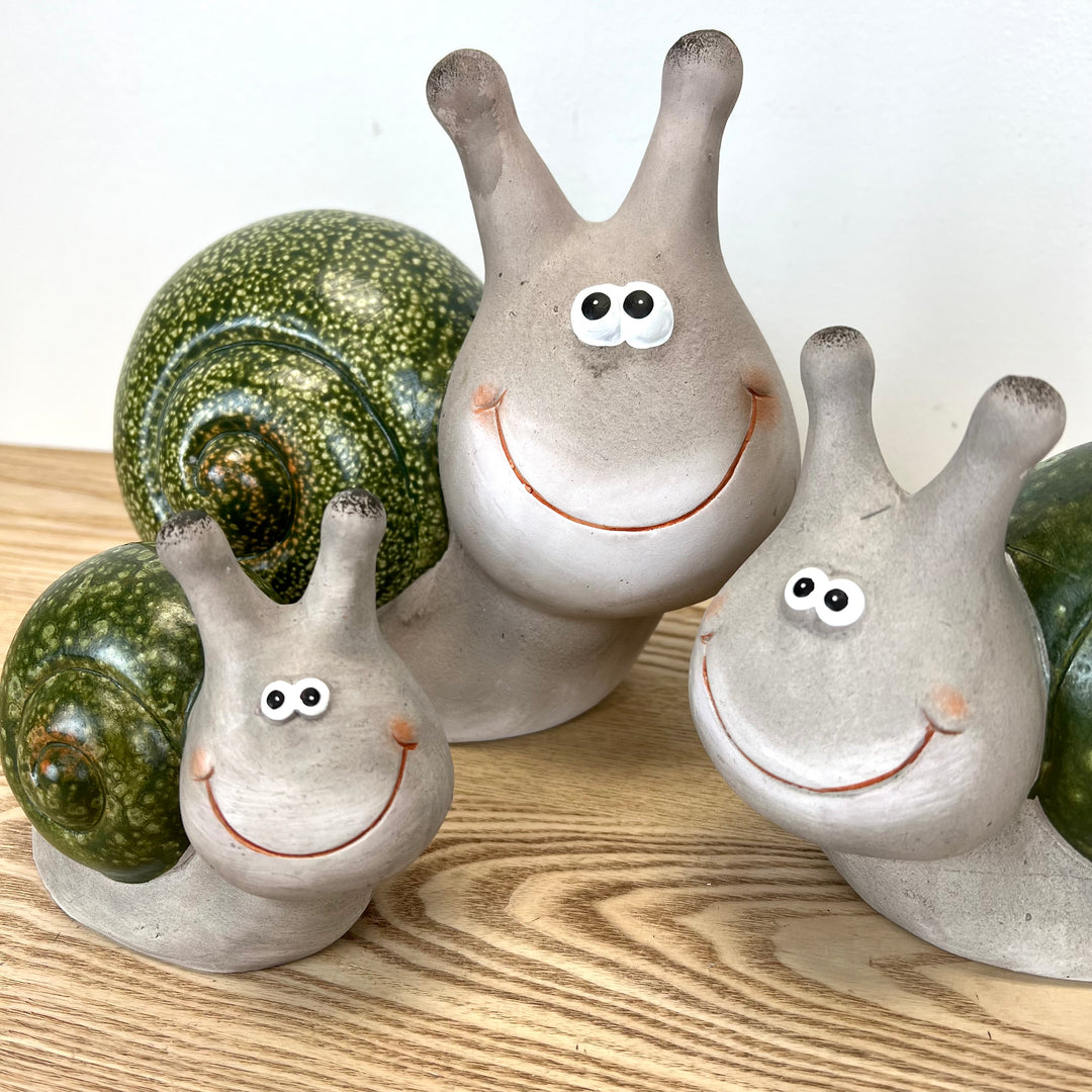 Terracotta Garden Snails - 3 Sizes