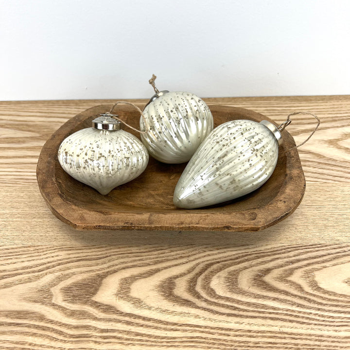 Mercury Glass Ornaments Set of 3 - 3 colors to choose from