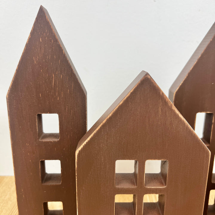 Brown Wooden House Set