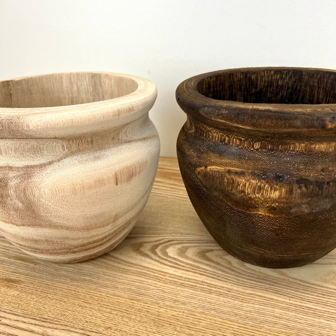 Paulownia Wood Pots - 2 Colors