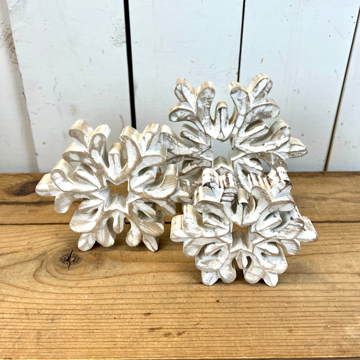 Wooden Distressed Snowflakes