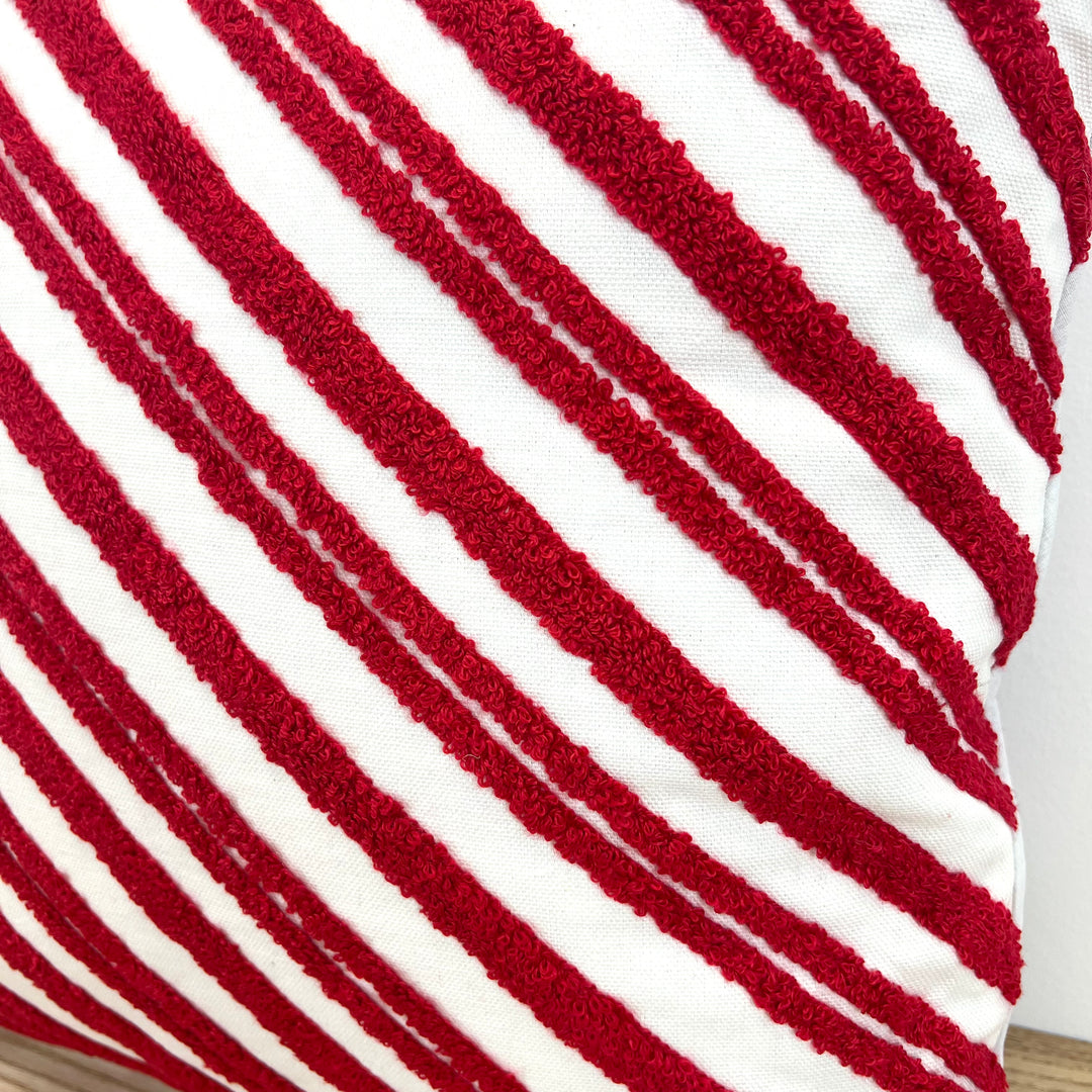 Red and White Strip Pillow