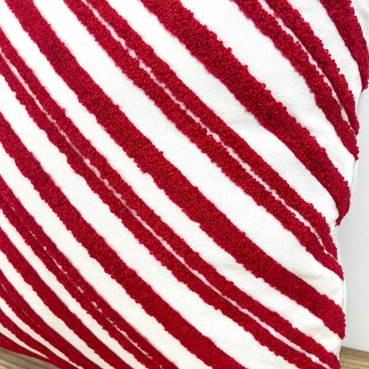 Red and White Strip Pillow