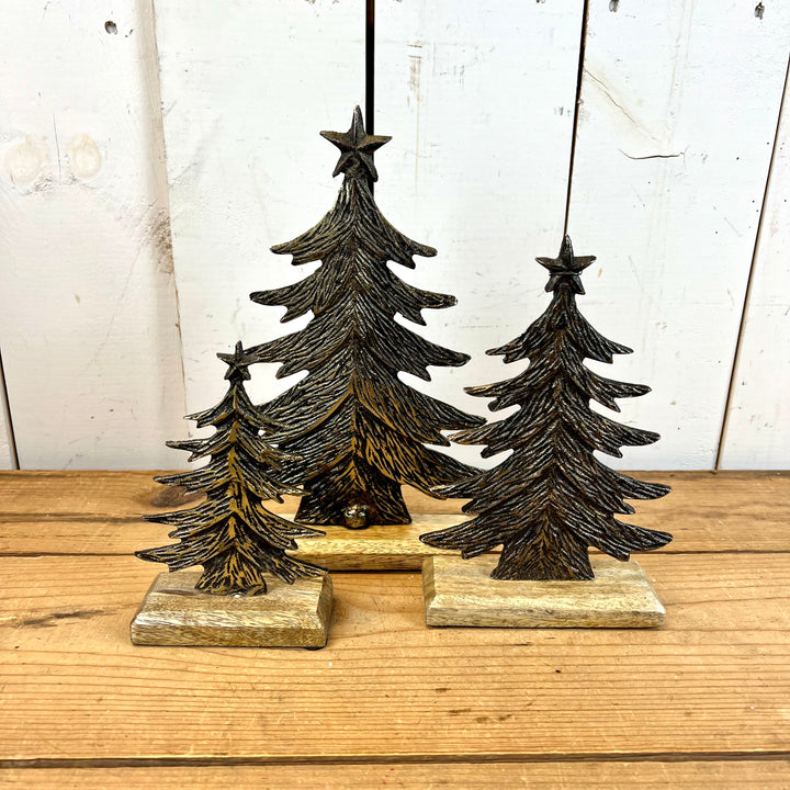 Metal and Mango Wood Christmas Trees
