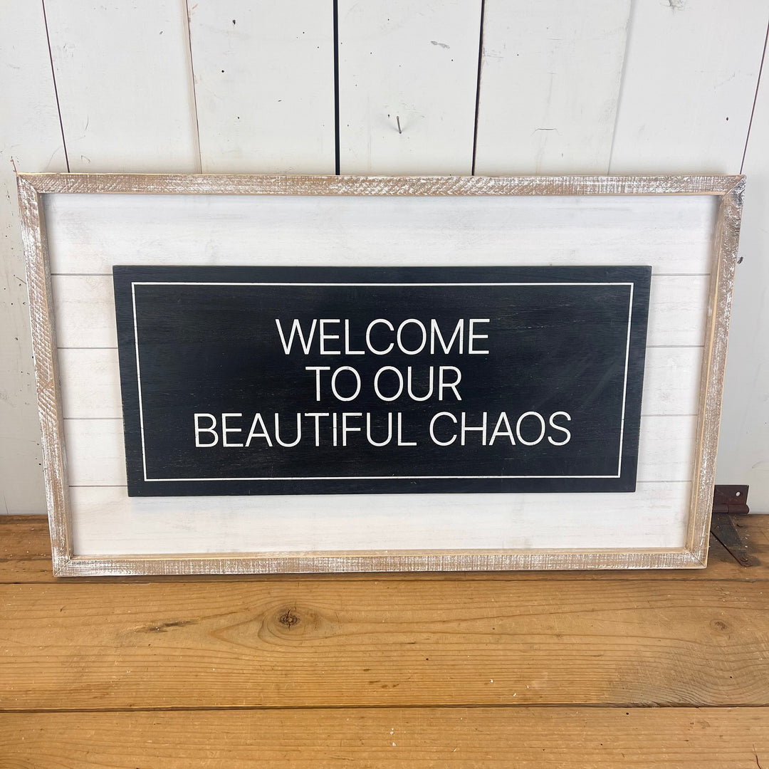 Welcome to our Chaos/Merry Reversible Sign