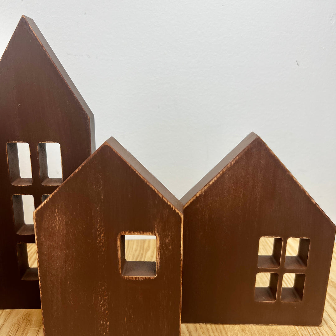 Brown Wooden House Set