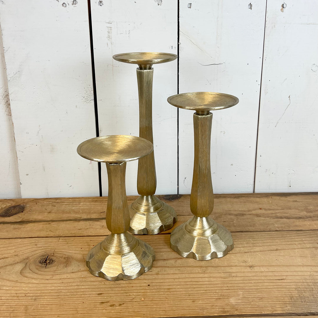 2 Vintage Brass Candlestick Holders