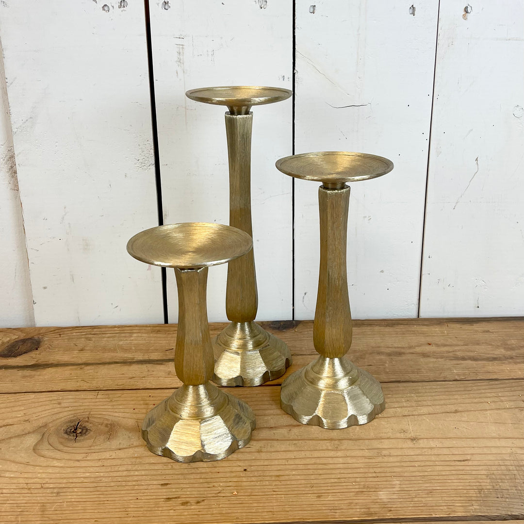 Brushed Gold Metal Candle Sticks