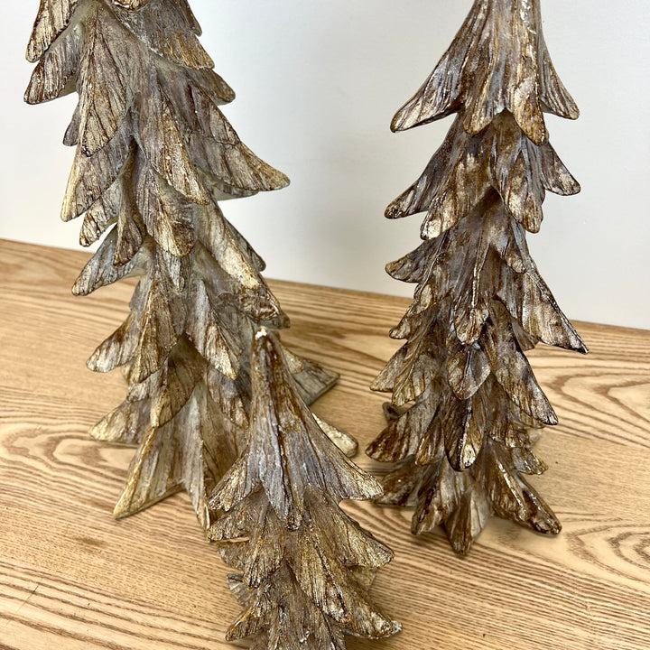 Natural Resin Trees - Set of 3